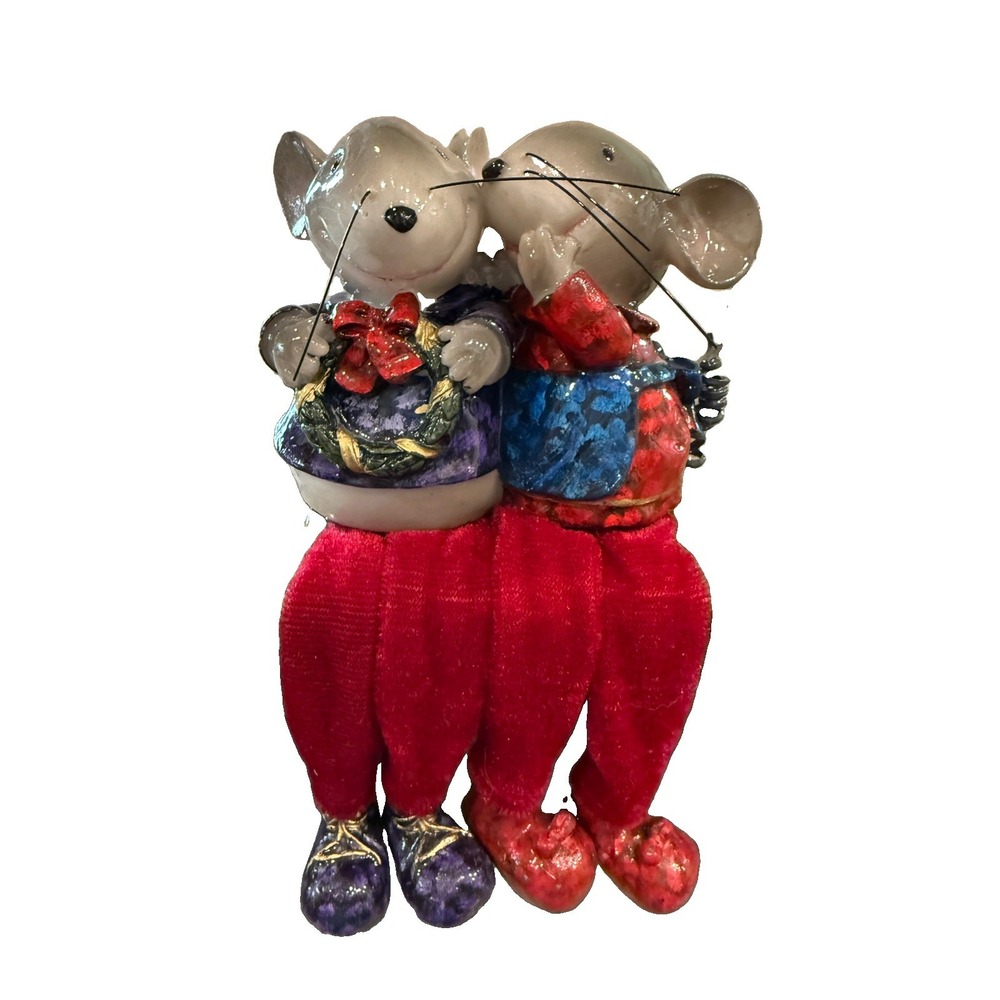 Mr And Mrs Mice Shelf Sitters Cute Mouse Decoration Holiday Figures Christmas